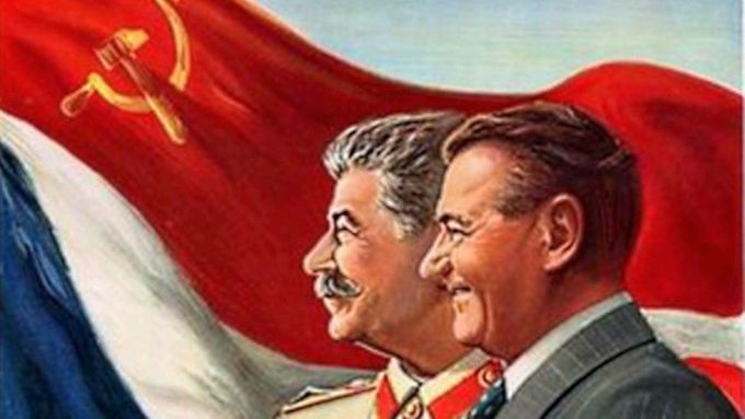 Klement Gottwald a J. V. Stalin.