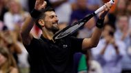Novak Djokovič v utkání 3. kola US Open 2025
