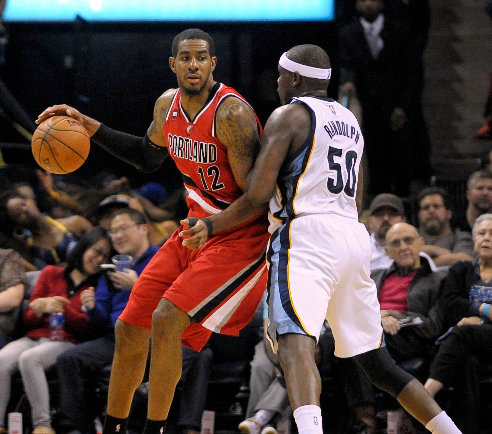 NBA: Portland - Memphis Grizzlies: LaMarcus Aldridge (12) - Zach Randolph (50)