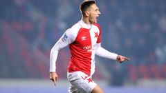 EPL, Slavia-Bohemians: Milan Škoda slaví gól na 1:1
