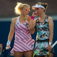 Krejčíková/Siniaková Barbora Krejčíková a Kateřina Siniaková na US Open 2018