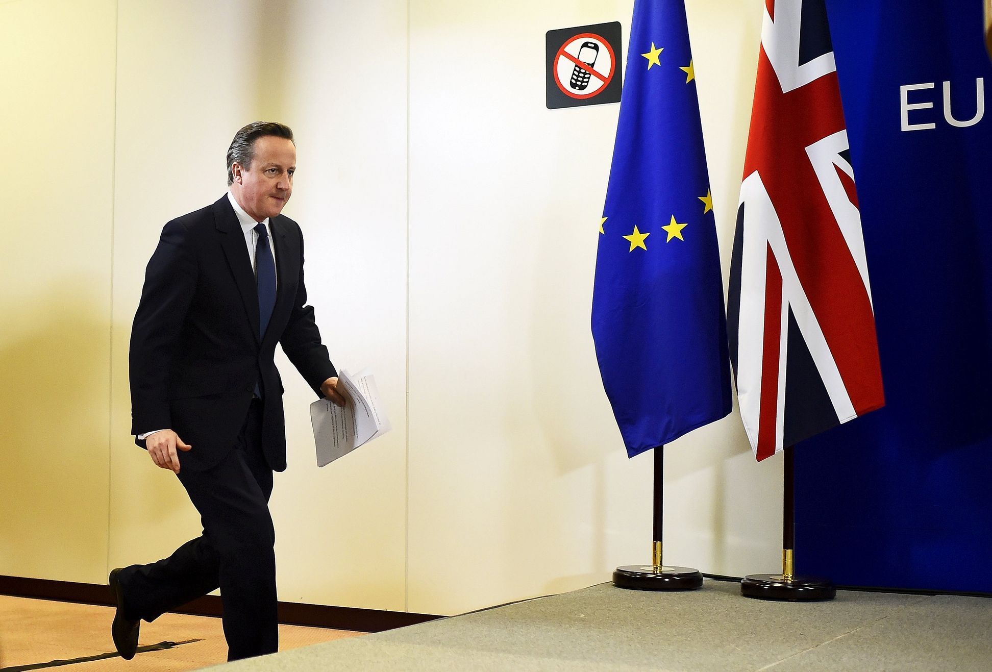Britský premiér David Cameron - tiskovka v Bruselu - EU