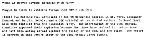 Zpráva o vyloučení Karla Krále z komunistické strany.