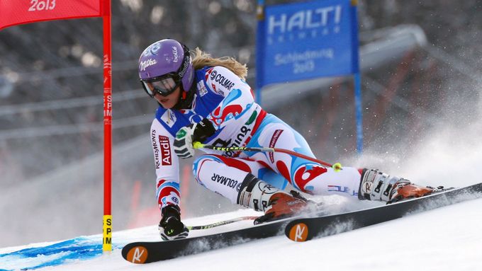 Tessa Worleyová, vítezka obřího slalomu.