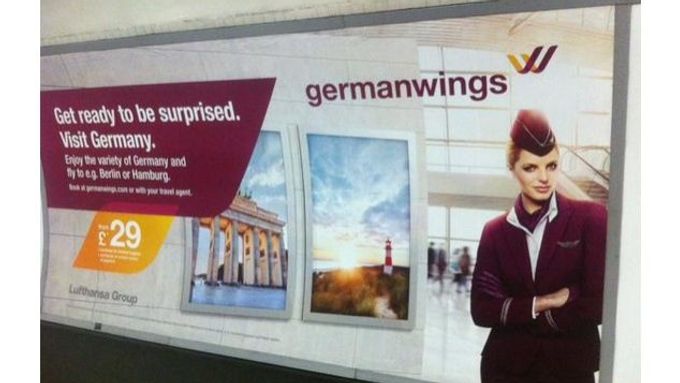Nevhodná reklama Germanwings.