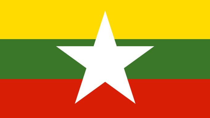 Nová vlajka Barmy platná od 21. října 2010.