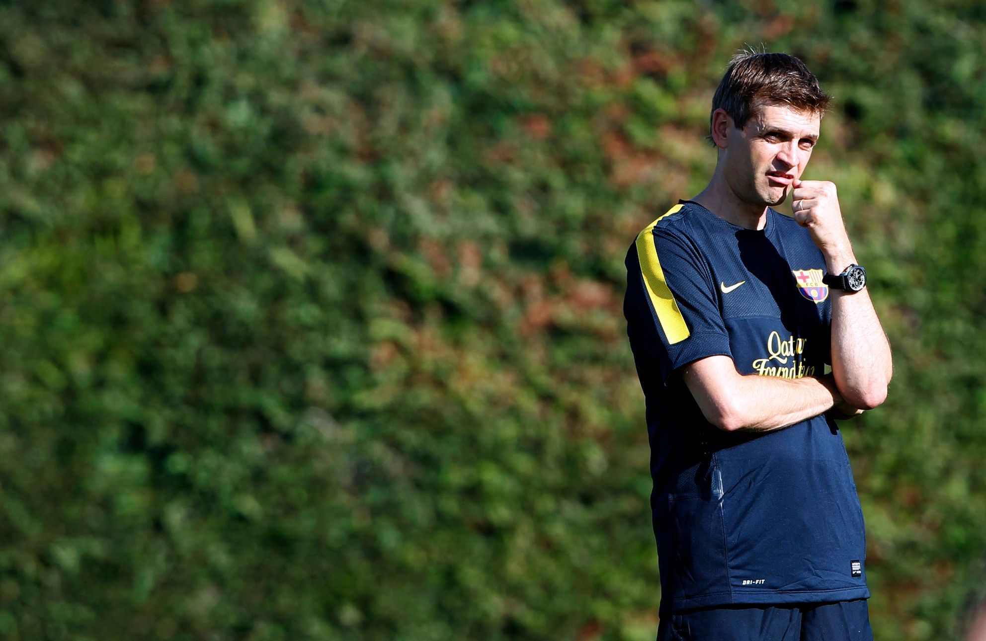 Tito Vilanova na prvním tréninku Barcelony