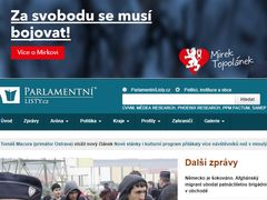 Inzerce Mirka na webu Parlamentní listy.