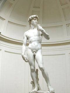 Michelangelo Buonarroti, David, 1501–04, kararský mramor, v. 5,17 m.