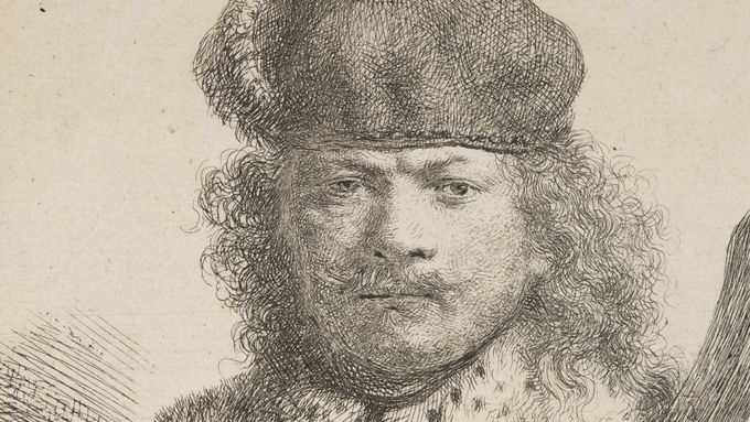 Rembrandtovo dílo Autoportrét se vztyčenou šavlí z roku 1634.
