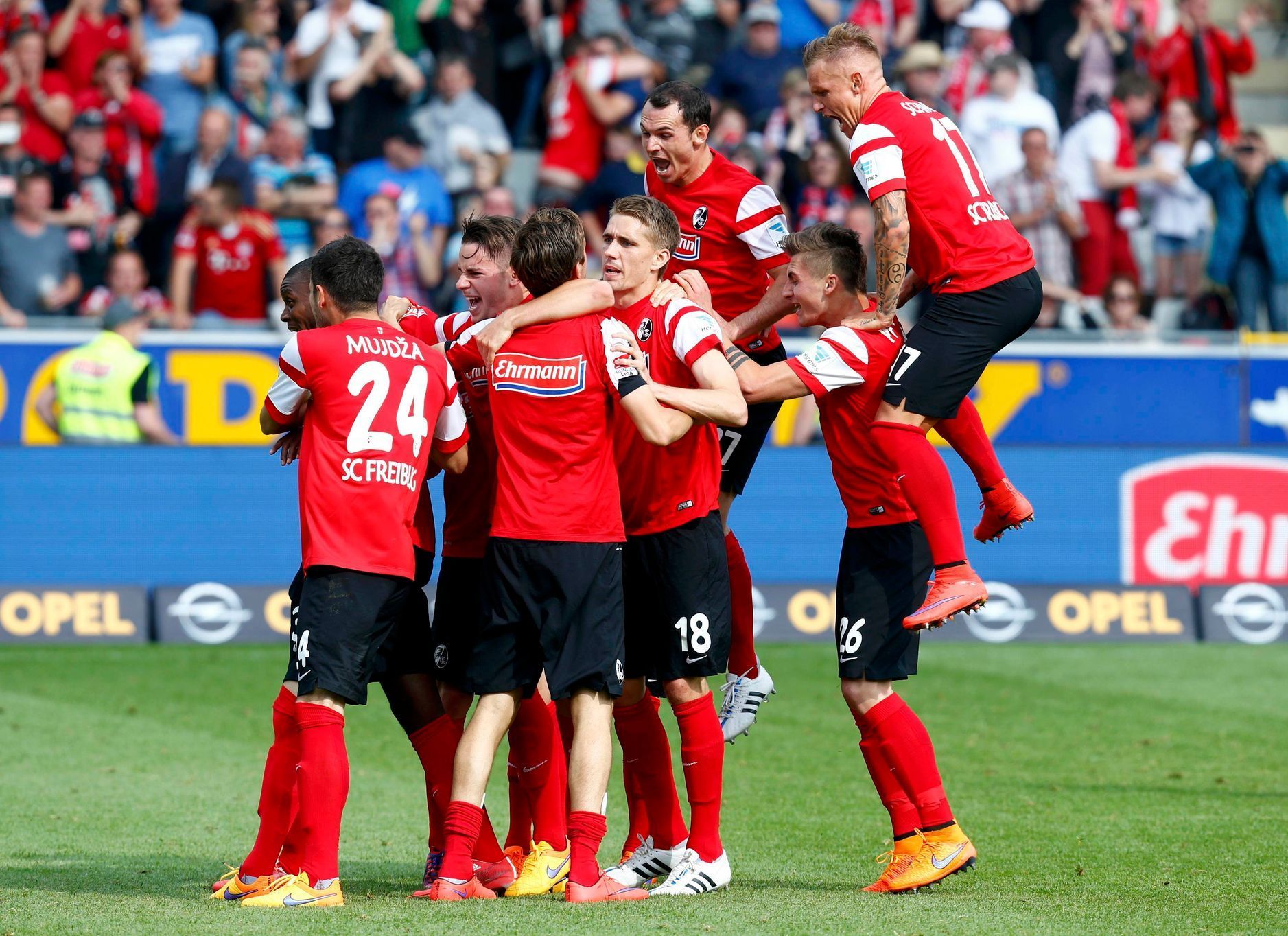Freiburg se raduje z vítězství v Bundeslize nad Bayernem