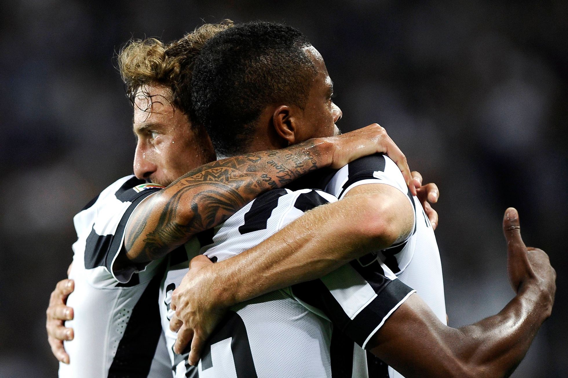 Radost hráčů Juventusu Turín (Marchisio, Evra)
