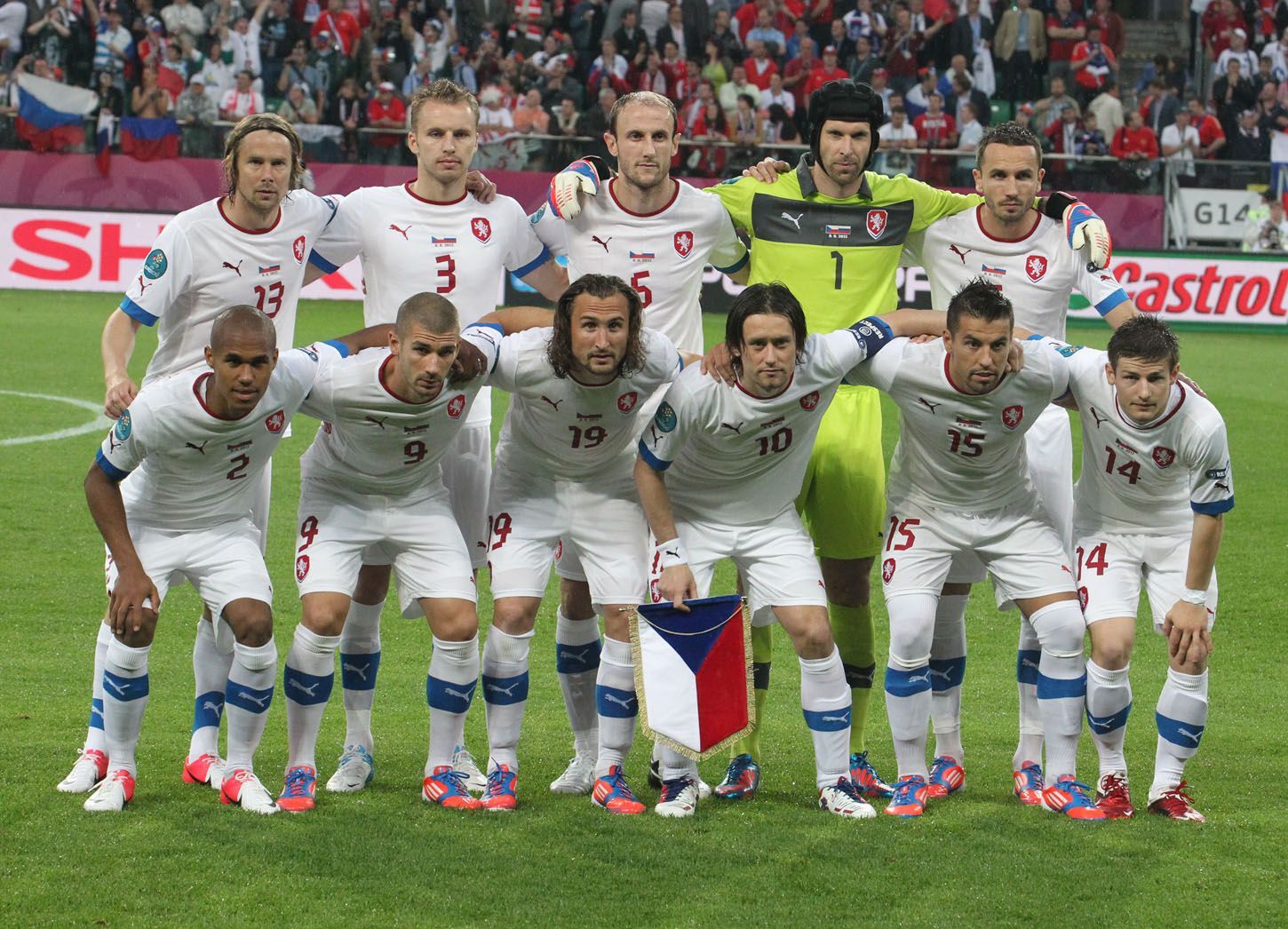 Česká fotbalová reprezentace v utkání Ruska s Českou republikou na Euru 2012