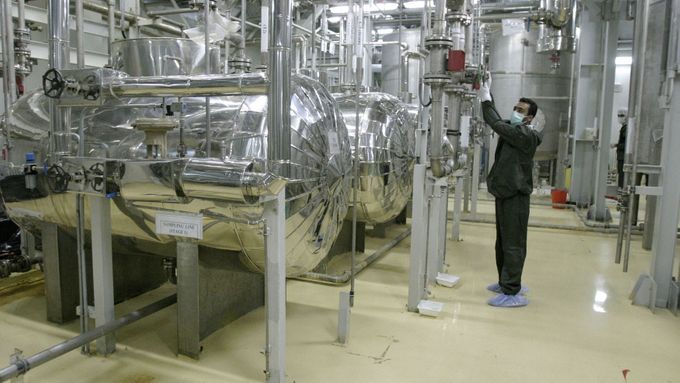 An Iranian technician works in the Uranium Conversion Facility (UCF) in Isfahan, Iran, on November 20, 2004.
