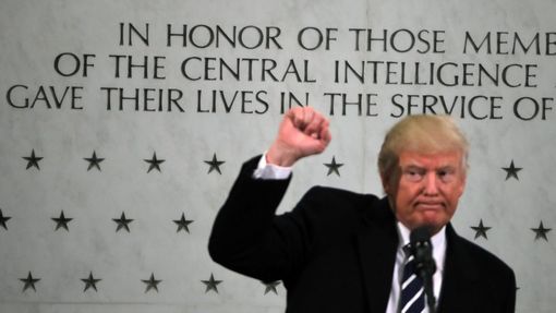 Donald Trump v sídle CIA - Ilustrační foto.