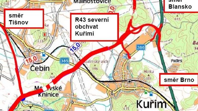Návrh trasy R43