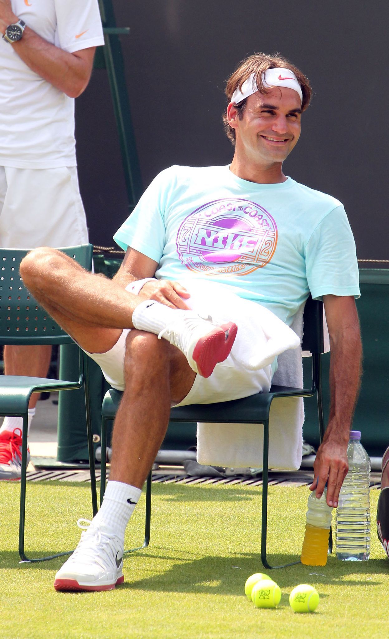 Londýn 2012 - tenis, trénink (Roger Federer)