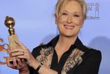 Meryl Streepová: nejlepší herečka v dramatu za ztvárnění Margaret Thatcherové v životopisném filmu Železná lady. Prý téměř jistý Oscar.