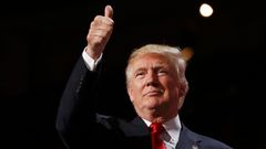 U.S. Republican presidential nominee Donald Trump gives a thumbs up at the Republican National Convention in Cleveland