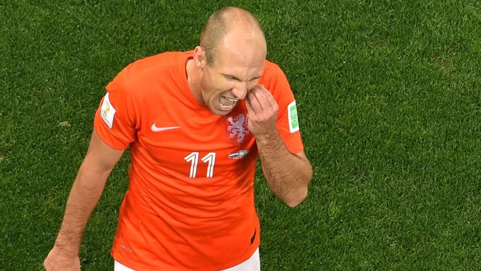 Zklamaný Arjen Robben po semifinále MS.