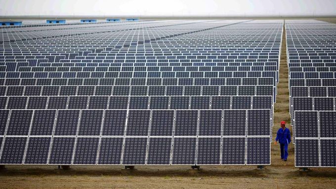 Solární panely v Číně.