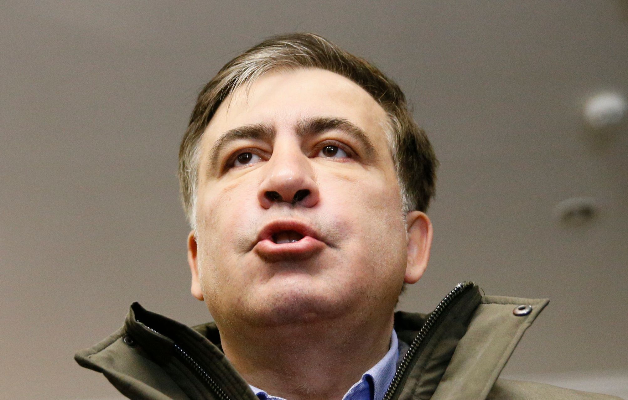 Michail Saakašvili před novináři v Kyjevě