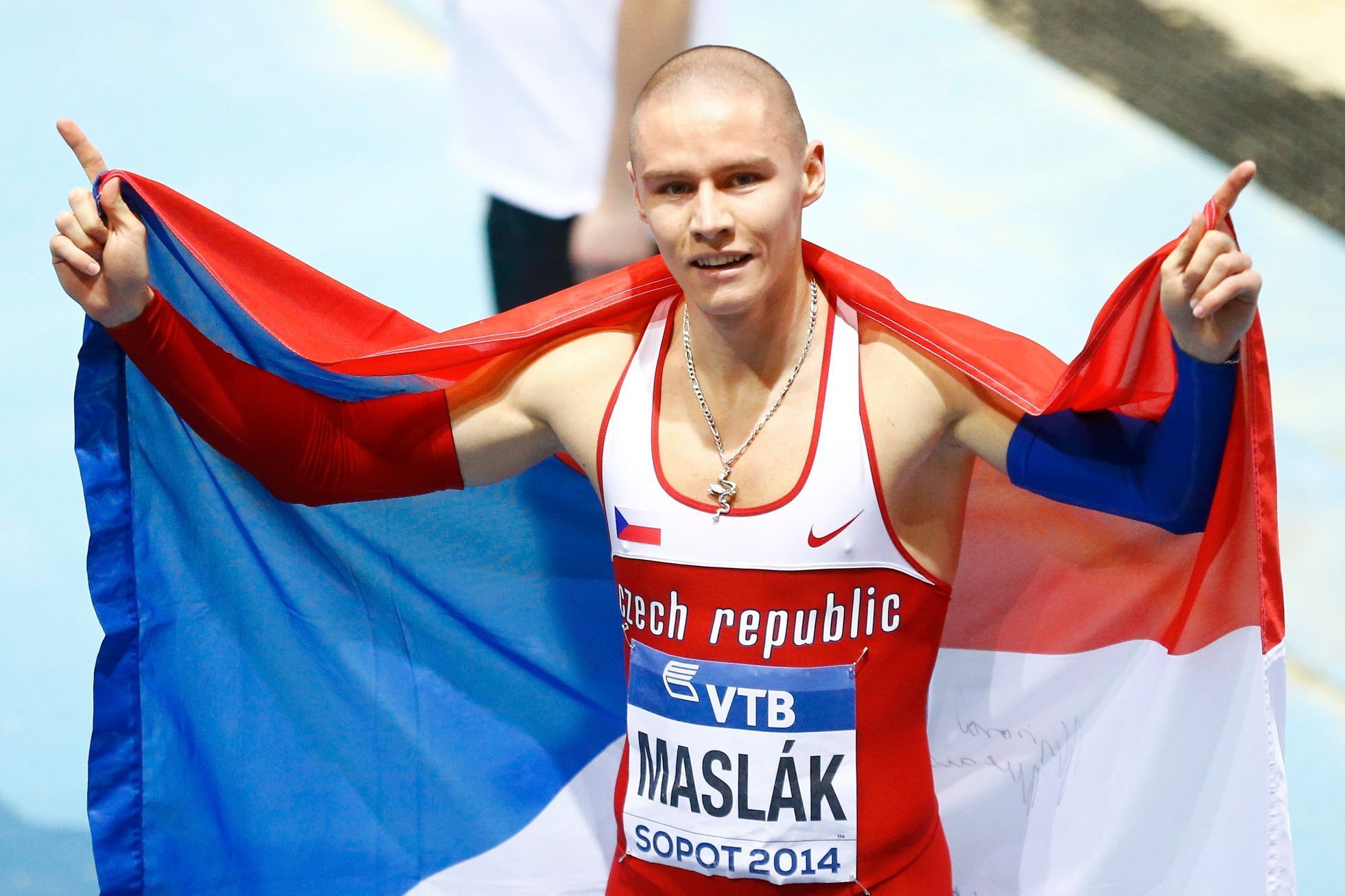 HMS Sopoty 2014: Pavel Maslák slaví vítězství v běhu na 400 metrů