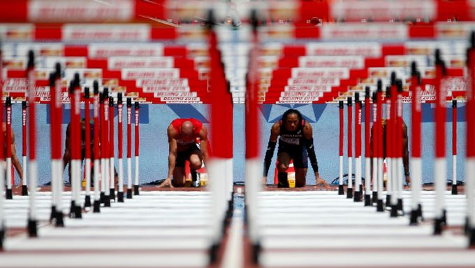 MS v atletice 2015, 100 m př.: Petr Svoboda a  Pascal Martinot-Lagarde