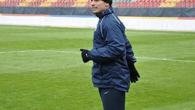 Juraj Piroska na prvním tréninku Sparty