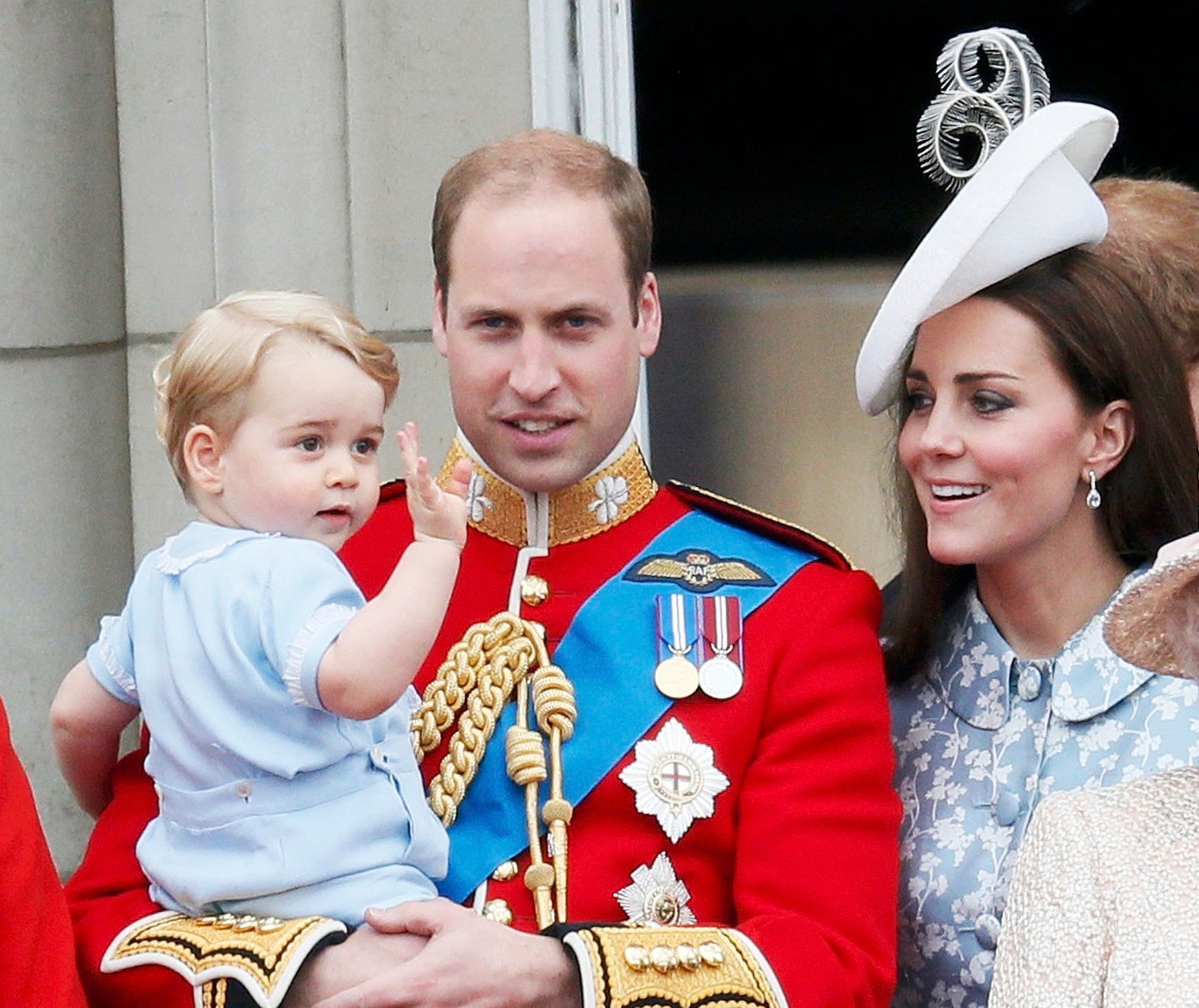 prince Willian, princ George a Catherine - Trooping Colour