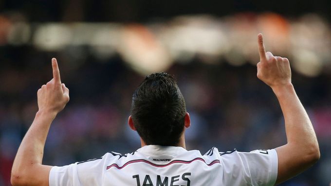 James Rodríguez z Realu Madrid slaví gól