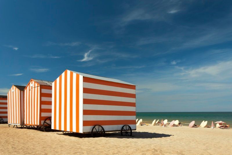 Belgie - moře - pláž - kabinky