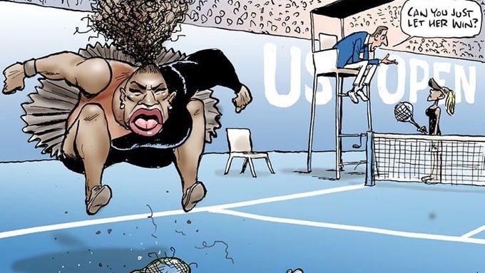 Karikatura Sereny Williamsové v Herald Sun