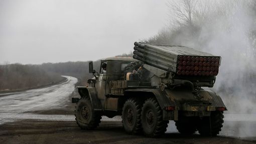 Raketomet Grad ukrajinské armády v Donbasu.