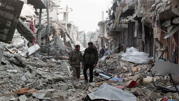 Zničené Kobani