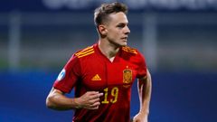 Dani Gome slaví gól v zápase Španělsko - Česko na ME do 21 let 2021