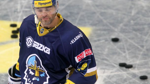 Hokejista Kladna Jaromír Jágr v utkání proti Kometě Brno během 15. kola Tipsport extraligy 2012/13.
