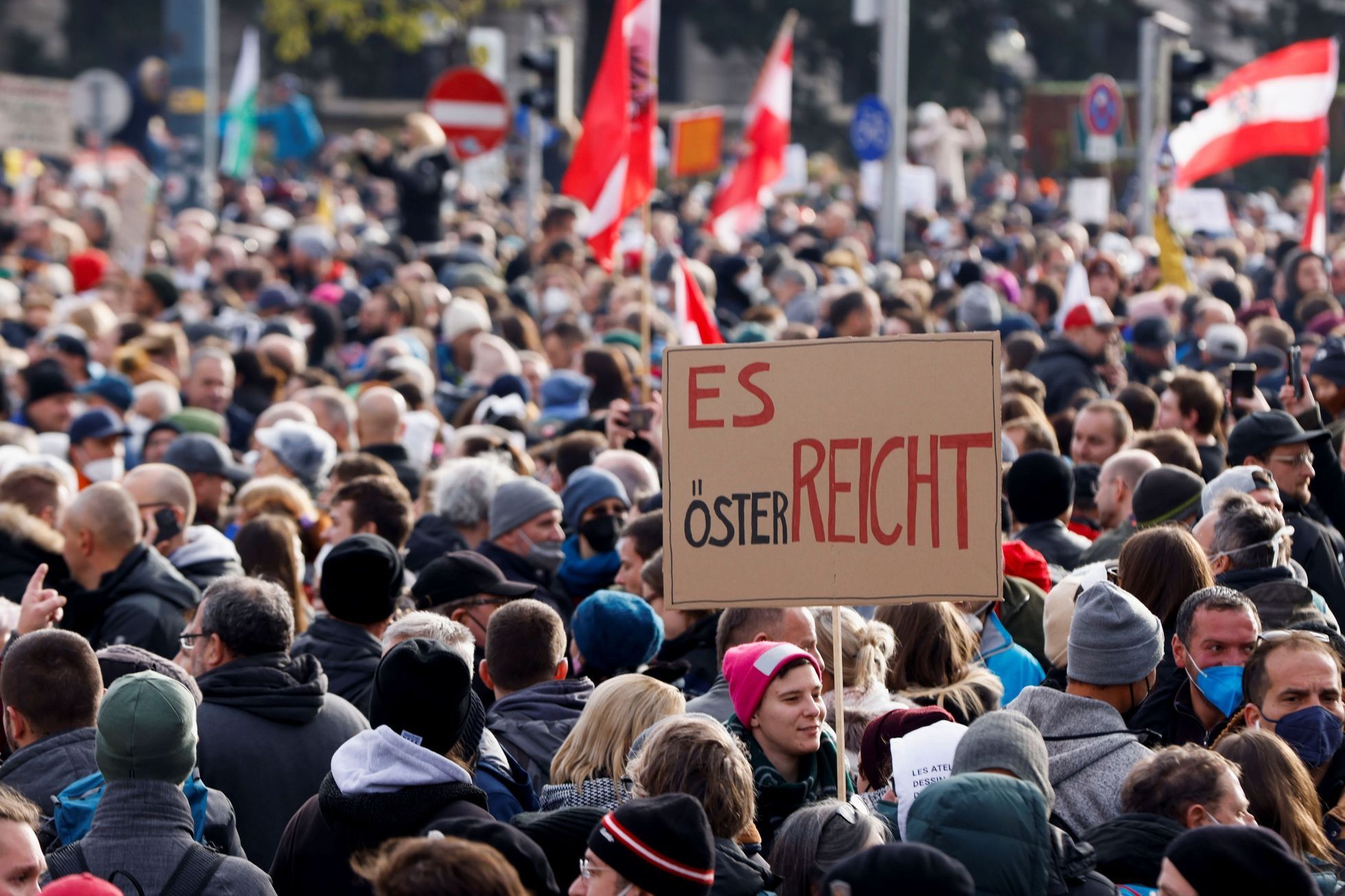Protesty ve Vídni, 20.11.2021