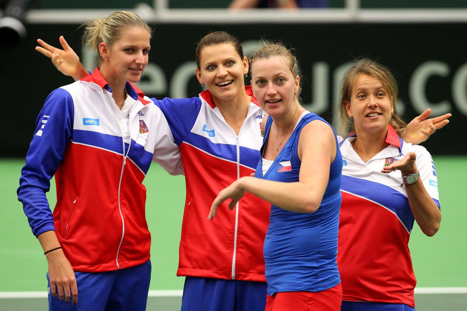 Fed Cup, ČR-Francie: Petra Kvitová, Lucie Šafářová, Karolína Plíšková a Barbora Strýcová