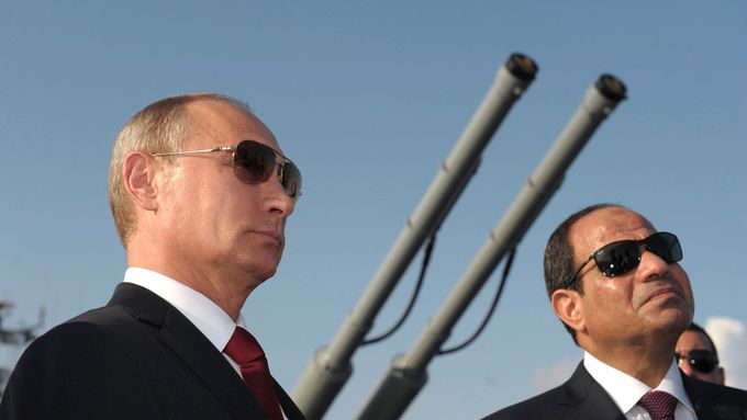 Vladimir Putin a Abdal Fattáh Sísí na jednání v Soči.