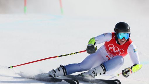 Švédská lyžařka Sara Hectorová během 1. kola obřího slalomu na olympiádě v Pekingu.