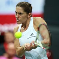 Andrea Petkovicová Fed Cup, finále 2014: Andrea Petkovicová v zápase s Petrou Kvitovou