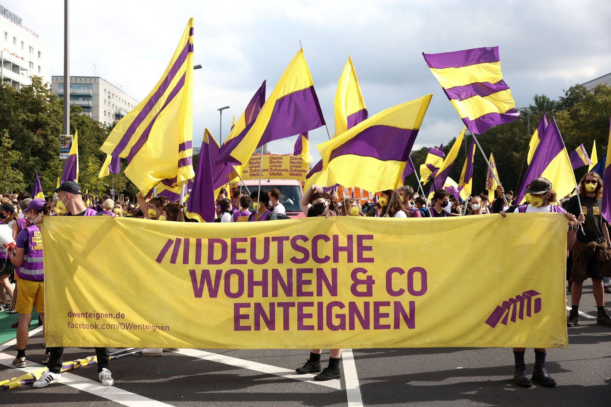 deutsche wohnen, berlín, byty, demonstrace