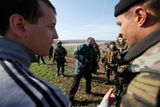 Úkolem vojáků je zastavit proruské separatisty. Kramatorsk, 16. dubna 2014.