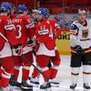 Radost českých hokejistů v zápase Česko - Německo