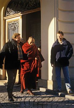 Dalajlama s Václavem Havlem, Lány, únor 1990.
