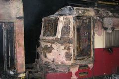 Na Tachovsku vyhořel vlak, škoda se odhaduje na tři miliony
