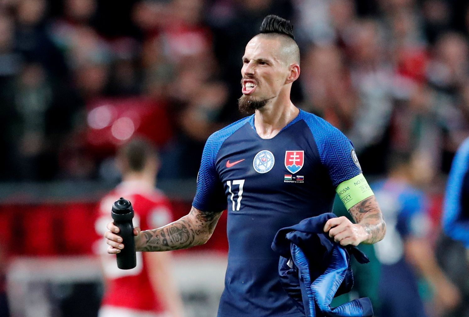 fotbal, kvalifikace ME 2020, Maďarsko - Slovensko, kapitán Slovenska Marek Hamšík