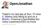 Šéf počítačové firmy Sun rezignoval básní na Twitteru