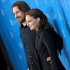 Actors Bale and Portman pose during photocall at 65th Berlinale International Film Festival in Berlin